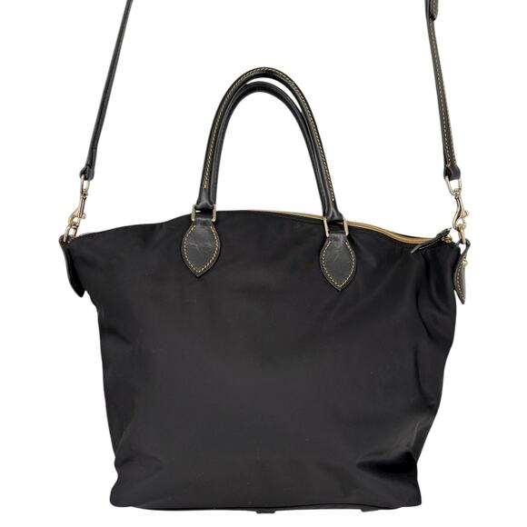 Dooney & Bourke Large Two Pocket Satchel Crossbody Nylon Bag Black Old Money - Picture 2 of 16